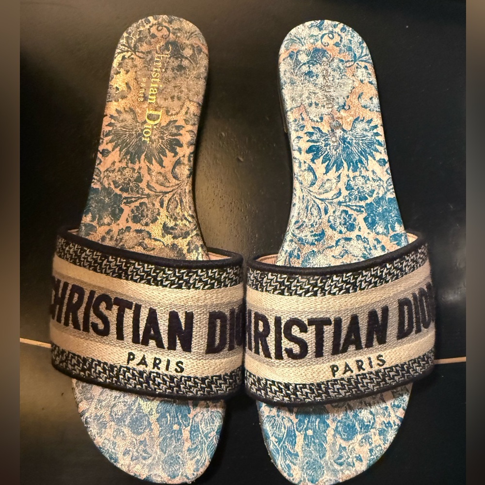 Christian Dior slides size 38.5 navy blue